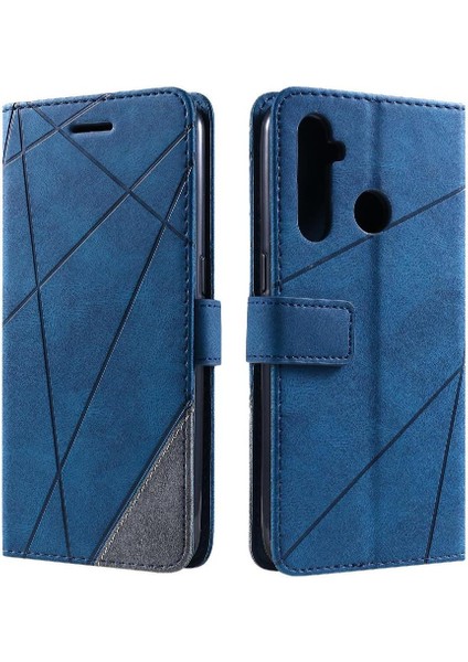 Realme 5 Pro Cüzdan Flip Için Kılıf Folio Darbeye Manyetik Kart Tutucu Pu (Yurt Dışından)