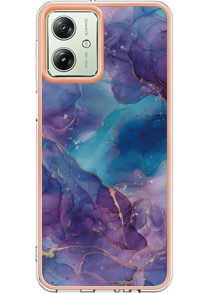Motorola Moto G54 Darbeye Dayanıklı Mermer Silikon Tampon Tpu ile Uyumlu (Yurt Dışından) modelleri