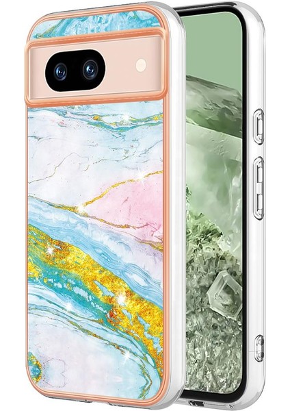Google Piksel 8A Ince Tpu Koruma Mermer Desen Yumuşak Tampon Için Kılıf (Yurt Dışından)