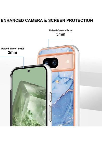 Google Piksel 8A Silikon Tampon Darbeye Dayanıklı Tpu Mermer ile Uyumlu (Yurt Dışından) modelleri