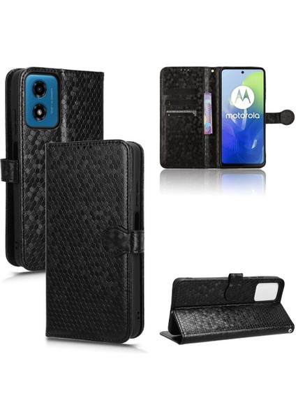 Motorola Moto G24 Manyetik Toka Deri Cüzdan Kapak Geometrik (Yurt Dışından)
