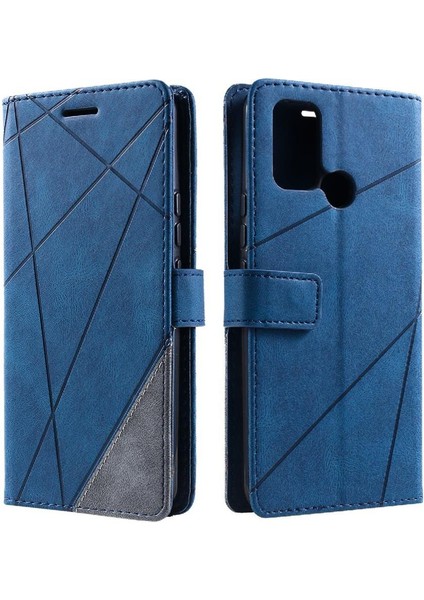 Realme C17 Darbeye Dayanıklı Manyetik Pu Deri Kart Tutucu Kickstand Için Kılıf (Yurt Dışından)