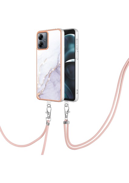 Motorola Moto G14 Tampon Mermer Crossbody Kordon Askısı Yumuşak (Yurt Dışından) indirimleri