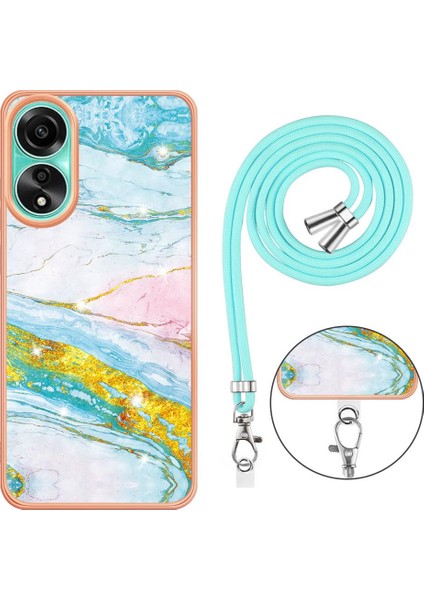 Oppo A78 4g Mermer Crossbody Kordon Askısı Tampon Anti-Scratch Için Kılıf (Yurt Dışından)