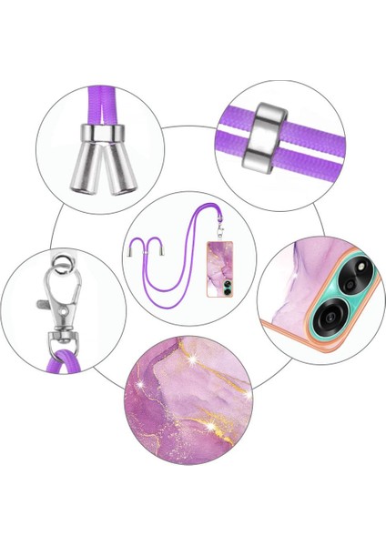 Oppo A78 4g Mermer Crossbody Kordon Askısı Tampon Anti-Scratch Için Kılıf (Yurt Dışından) fırsatları