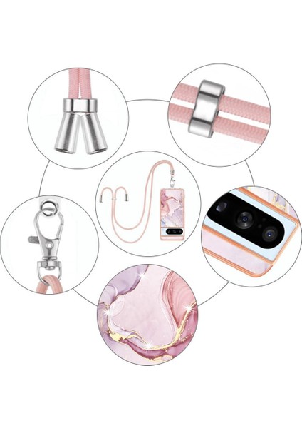 Google Piksel 8 Pro Crossbody Kordon Askısı Mermer Anti-Scratch Için Kılıf (Yurt Dışından) fırsatları