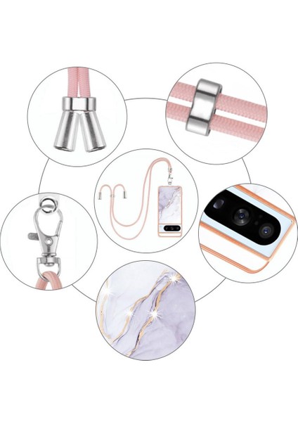 Google Piksel 8 Pro Crossbody Kordon Askısı Mermer Anti-Scratch Için Kılıf (Yurt Dışından) fırsatları