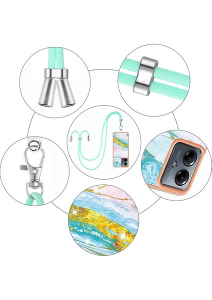 Motorola Moto G14 Tampon Mermer Crossbody Kordon Askısı Yumuşak (Yurt Dışından) fırsatları