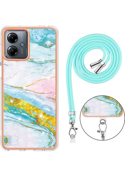 Motorola Moto G14 Tampon Mermer Crossbody Kordon Askısı Yumuşak (Yurt Dışından) indirimleri
