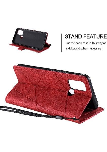 Realme C17 Darbeye Dayanıklı Manyetik Pu Deri Kart Tutucu Kickstand Için Kılıf (Yurt Dışından)
