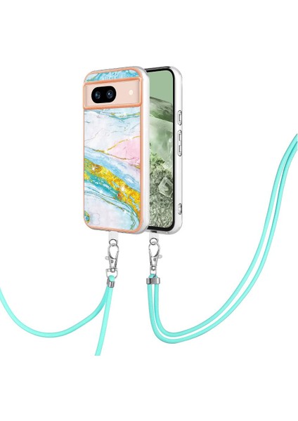 Google Piksel 8A Tampon Mermer Crossbody Kordon Askısı Için Kılıf Yumuşak (Yurt Dışından)
