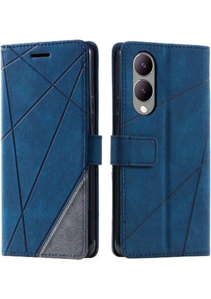 Vıvo Y17S Kart Tutucu Için Kılıf Kickstand Cüzdan Flip Folio Pu Deri (Yurt Dışından)