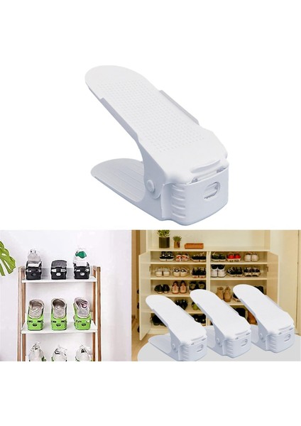 10 Adet Çift Katmanlı Yerden Tasarruf Sağlayan Ayakkabı Rafı Depolama Tutucu, Ayakkabı Olmayan Organizatör Depolama Fikri, Gri (Yurt Dışından) fırsatları