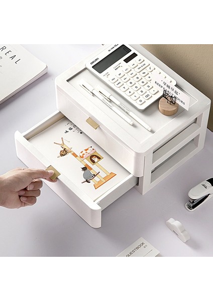 Katlı Ofis Masaüstü Organizatör Çekmece Banyo Saklama Kutusu (Beyaz) (Yurt Dışından) fırsatları