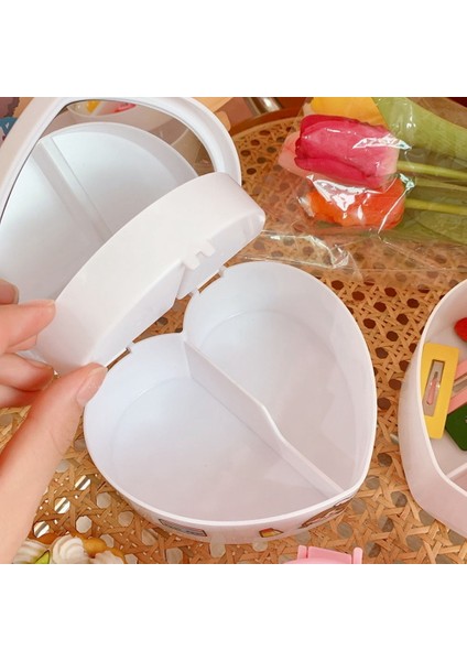 Kız Kalp Saklama Kutusu Takı Masaüstü Çift Saklama Kutusu Beyaz (Yurt Dışından) fiyatları