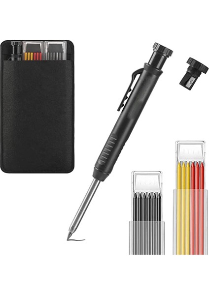 Ağaç Işleme Kazıma Için Kalemtıraş ve Düzenleyici ile Katı Marangoz Kalem Seti, Dayanıklı Mekanik Kurşun Kalem A (Yurt Dışından)