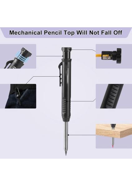 Ağaç Işleme Kazıma Için Kalemtıraş ve Düzenleyici ile Katı Marangoz Kalem Seti, Dayanıklı Mekanik Kurşun Kalem A (Yurt Dışından) modelleri