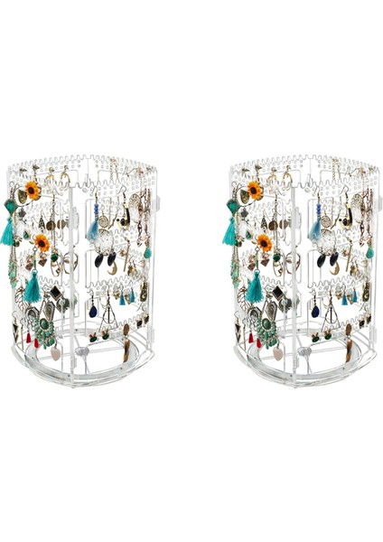 360 Dönen Küpe Tutucu Standı Şeffaf Küpe Düzenleyici, Akrilik (Yurt Dışından)