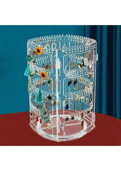 360 Dönen Küpe Tutucu Standı Şeffaf Küpe Düzenleyici, Akrilik (Yurt Dışından) fiyatları