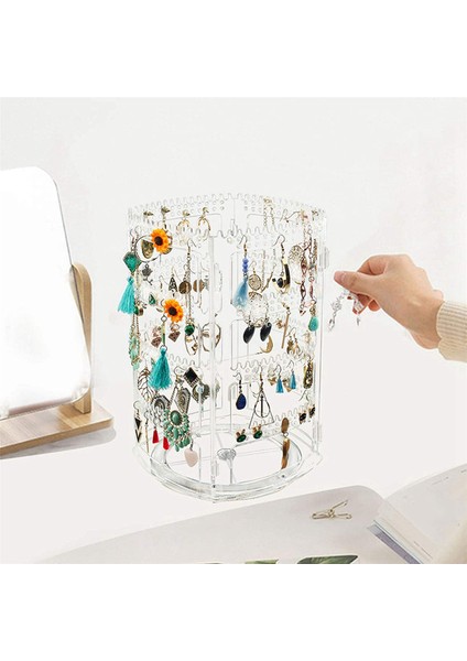 360 Dönen Küpe Tutucu Standı Şeffaf Küpe Düzenleyici, Akrilik (Yurt Dışından) fırsatları