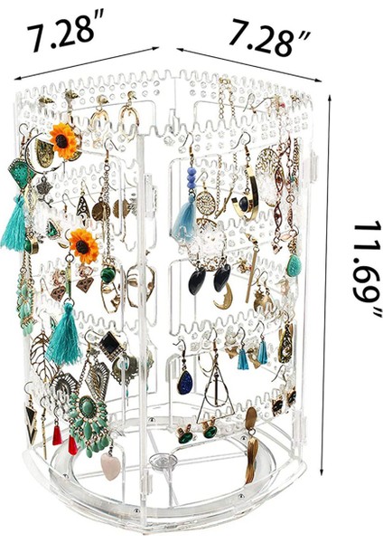 360 Dönen Küpe Tutucu Standı Şeffaf Küpe Düzenleyici, Akrilik (Yurt Dışından) indirimleri