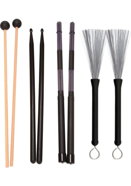 Baget Seti Naylon Bagetleri, Geri Çekilebilir Tambur Tel Fırçaları Çubukları Taşınabilir Çantalı Davul Sopasını Içerir (Yurt Dışından)