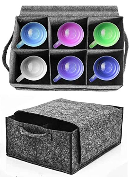 Keçe Bardak Tutucu Kamp Cam Taşıyıcı Içme Bardakları Şarap Bardağı Tutucu Kamp Aksesuarı Sofra Depolama (Yurt Dışından)