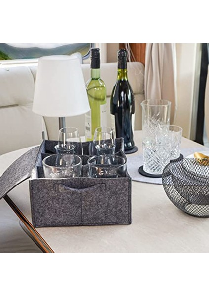 Keçe Bardak Tutucu Kamp Cam Taşıyıcı Içme Bardakları Şarap Bardağı Tutucu Kamp Aksesuarı Sofra Depolama (Yurt Dışından) fiyatları