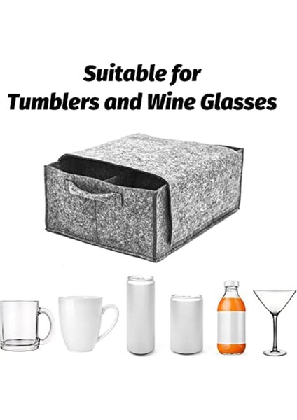 Keçe Bardak Tutucu Kamp Cam Taşıyıcı Içme Bardakları Şarap Bardağı Tutucu Kamp Aksesuarı Sofra Depolama (Yurt Dışından) indirimleri