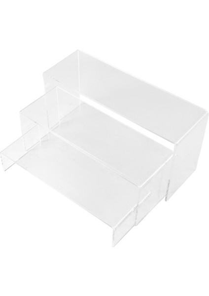 3 Katmanlı Akrilik Şeffaf Ekran Standı Yükseltici Vitrin Mücevherat Kozmetik Makyaj Koleksiyonu Ekran Depolama Raf Organizatör Tutucu (Yurt Dışından)