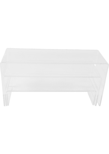 3 Katmanlı Akrilik Şeffaf Ekran Standı Yükseltici Vitrin Mücevherat Kozmetik Makyaj Koleksiyonu Ekran Depolama Raf Organizatör Tutucu (Yurt Dışından) modelleri