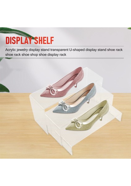 3 Katmanlı Akrilik Şeffaf Ekran Standı Yükseltici Vitrin Mücevherat Kozmetik Makyaj Koleksiyonu Ekran Depolama Raf Organizatör Tutucu (Yurt Dışından) fırsatları