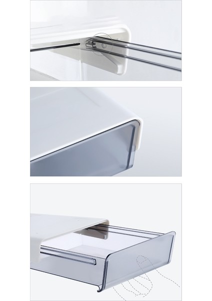 Masa Altında Çekmece Organizatör No-Punch Güçlü Masa Altında Saklama Kutusu Bakkal Saklama Beyaz + Siyah (Yurt Dışından) fırsatları