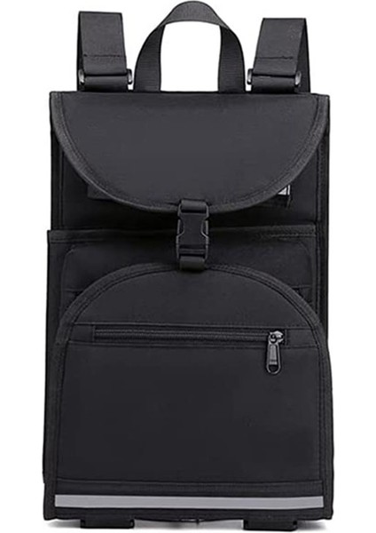 Yansıtıcı Sip'li Erkek ve Erkek Çocuk Kaykay Sırt Çantaları, Siyah (Yurt Dışından)