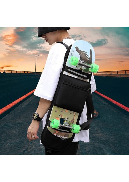 Yansıtıcı Sip'li Erkek ve Erkek Çocuk Kaykay Sırt Çantaları, Siyah (Yurt Dışından) modelleri