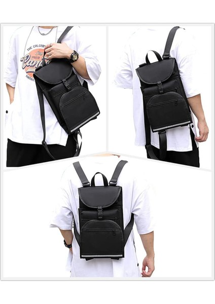 Yansıtıcı Sip'li Erkek ve Erkek Çocuk Kaykay Sırt Çantaları, Siyah (Yurt Dışından) indirimleri