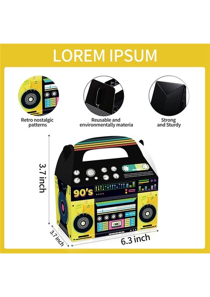 90'ların Yenilik Boom Favor Kutusu Temalı Vintage Süslemeler (Yurt Dışından) modelleri