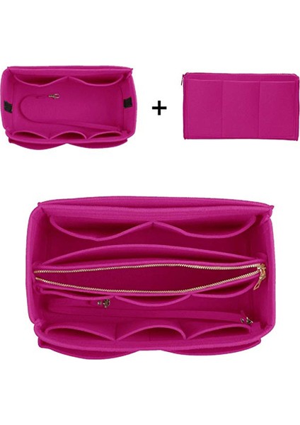 Ev Saklama Çantası Çanta Organizatör Keçe Ekleme Çantası Makyaj Organizatör Iç Çanta Taşınabilir Kozmetik Çantaları Saklama Çantası Gül Kırmızı M (Yurt Dışından) indirimleri