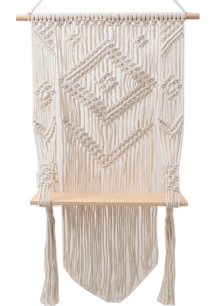 Makrome Duvara Asılan Sh Boho Pamuk Ip Dokuma Goblen (Yurt Dışından)