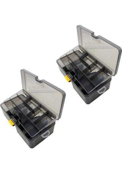 2x Çift Katmanlı Olta Takımı Kutusu Lures Yem Saklama Kutusu Organizatör (Yurt Dışından)