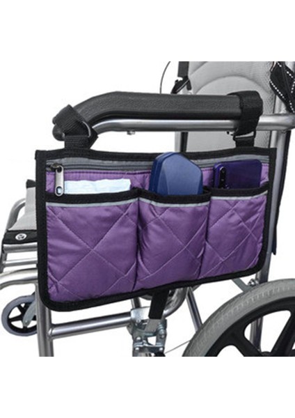 Çok Fonksiyonlu Tekerlekli Sandalye Yan Saklama Çantası Ofis Koltuğu Mor (Yurt Dışından)