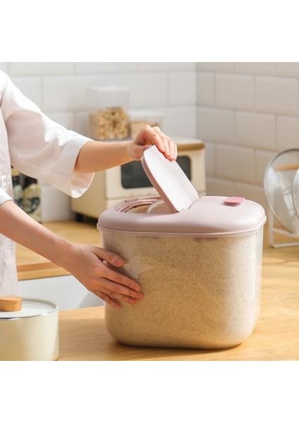 10L Mutfak Konteyner Kovası Böcek Geçirmez Nem Geçirmez Pirinç Silindir Tahıl Mühürlü Kavanoz Pet Köpek Maması Mağazası Kutusu-2 (Yurt Dışından) fiyatları