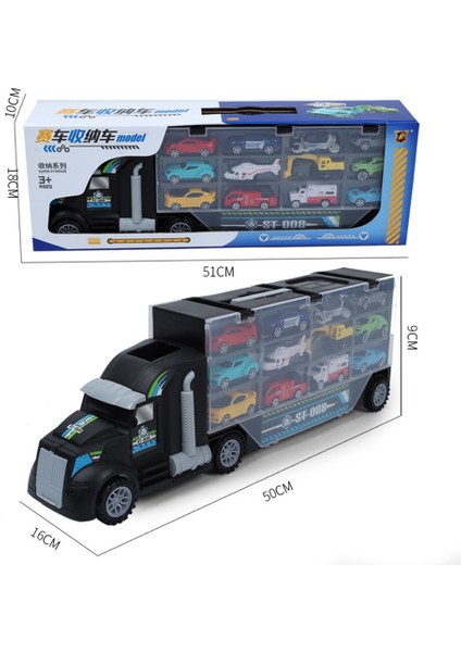 Büyük Taşıma Arabası Oyuncak Konteyner Taşıyıcı Kamyon Araçlar ile 12 Adet Mini Araba Helikopter Model Oyuncaklar Çocuk Erkek Çocuklar Için Hediyeler (Yurt Dışından)