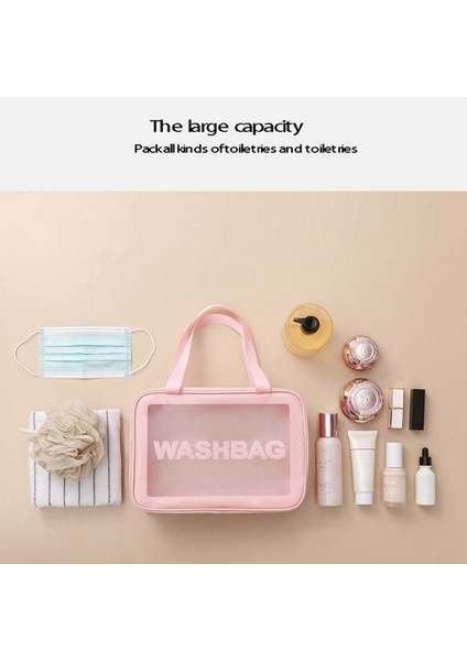 Taşınabilir Yıkama Torbası Kozmetik Buzlu Su Geçirmez Kozmetik Çantası Beyaz (Yurt Dışından) indirimleri