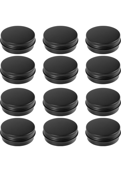 12 Adet 1 Oz Siyah Alüminyum Teneke Kavanoz Yuvarlak Vidalı Kapak (Yurt Dışından)