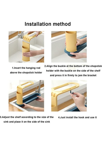 Uzatılabilir Mutfak Lavabo Depolama Rafı Asılı Sepet Lavabo Sh Pembe (Yurt Dışından) fiyatları
