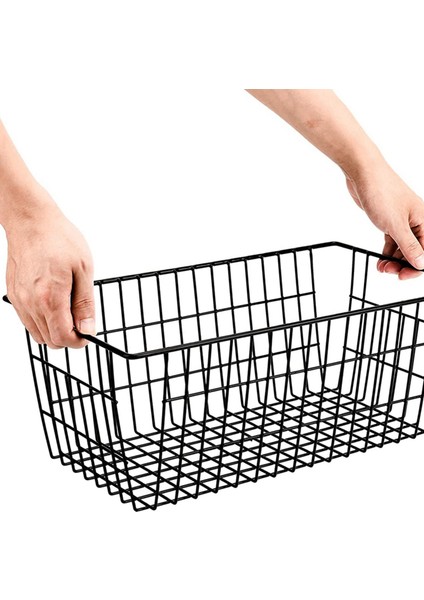 2'li Paket Tel Saklama Sepetleri, Çiftlik Evi Metal Tel Sepet (Siyah) (Yurt Dışından) fiyatları