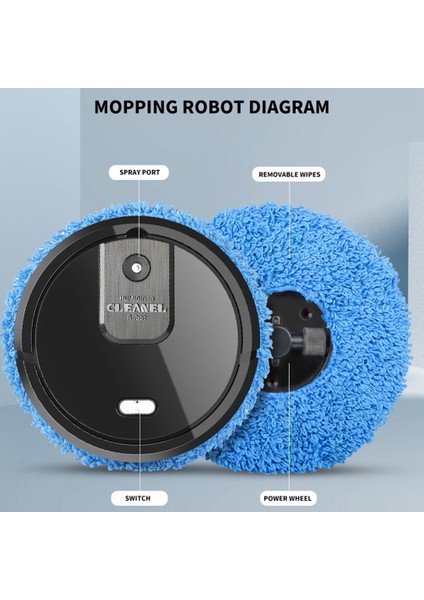 Akıllı Robot Süpürge Süpürme Paspas Akıllı Paspas Robotu-B (Yurt Dışından)