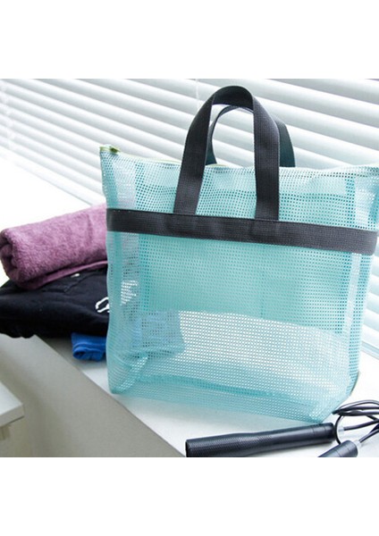 Örgü Plaj Çantası Çanta Yüzme Çantası Avel Taşıma Çantaları Omuz Çantası Mavi (Yurt Dışından) fiyatları