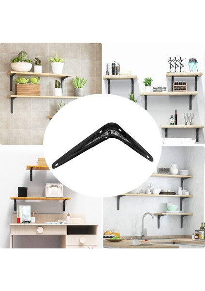 20 Paket Raf Destekleri Ağır Hizmet Tipi Siyah Metal Sabit Raf Aparatı, Rustik Çiftlik Evi Dekoratif Demir L Braketi (Yurt Dışından) modelleri